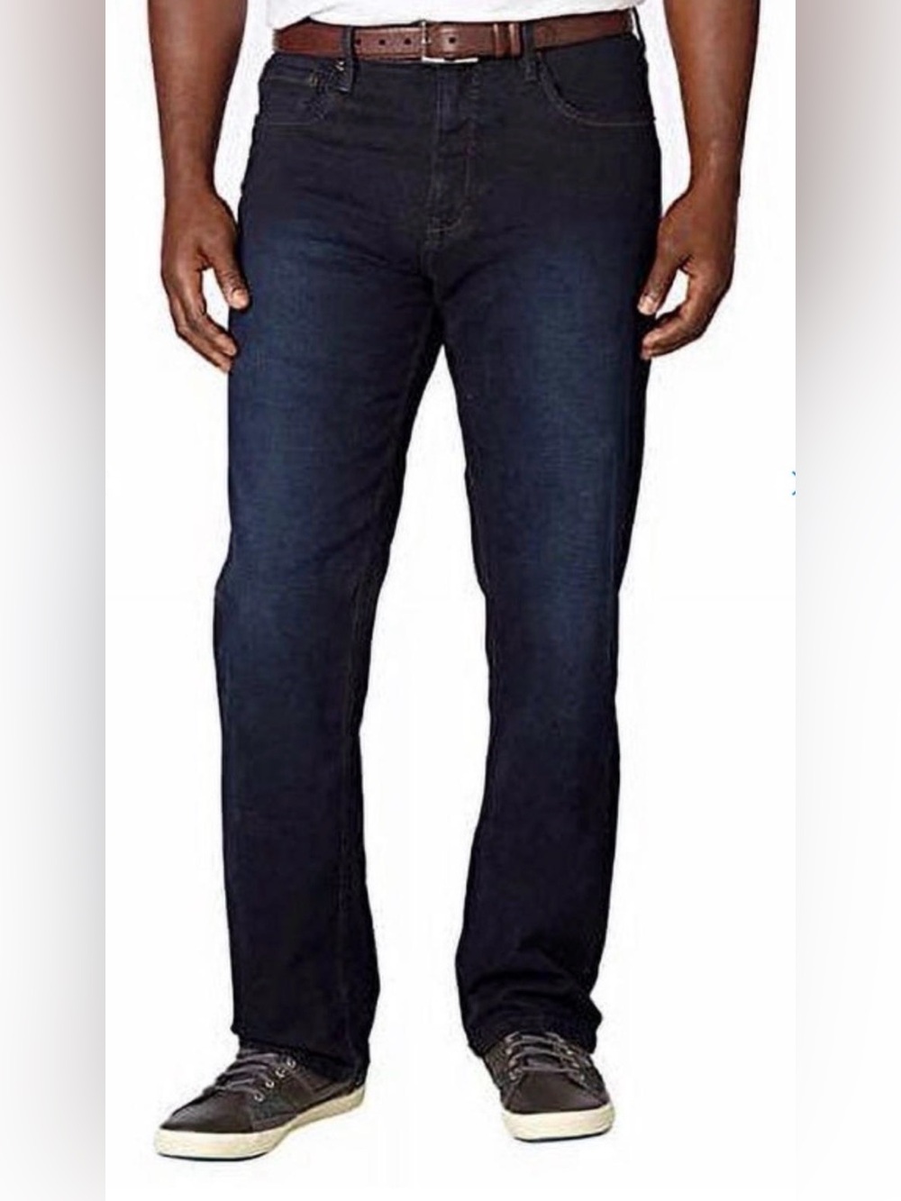 Dark Blue Men's Jeans size 38x31 straight leg, relaxed fit Cotton, Comfy